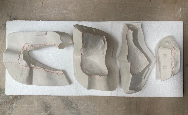 4-parts mold for re-construction of NMR 6787, special thanks to Pierluigi Pompei, master mold making @ekwc