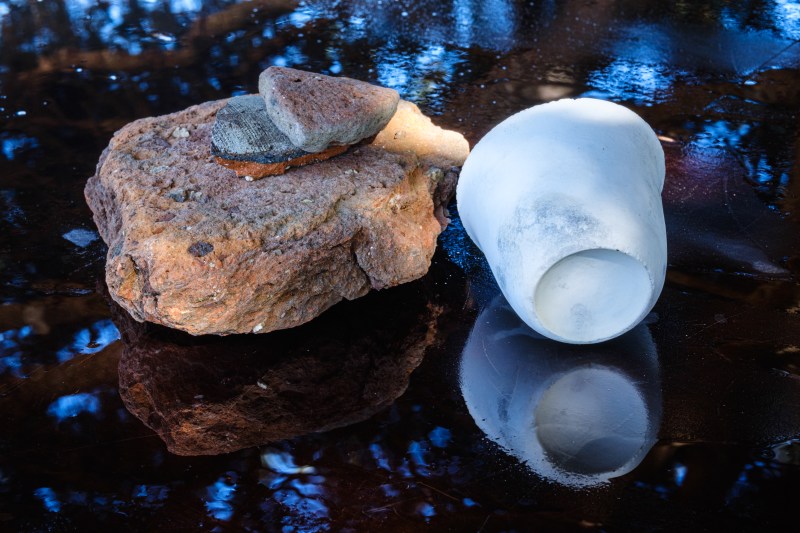 shape-shifting sun, water, minerals … Cup with Soul , Plantscape IV, artist-in-residency Clay Kitchen Portugal; photo Theo Mahieu, 2023